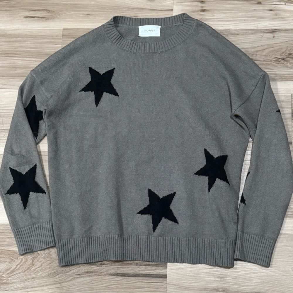 Six/Fifty Knit Star Pullover Sweater Women’s Large